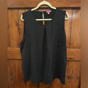 Women's Sleeveless Pleat V-Neck Top